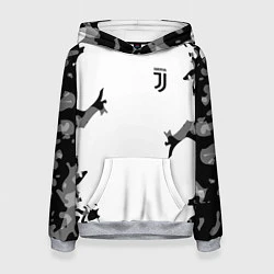 Толстовка-худи женская FC Juventus: White Original, цвет: 3D-меланж