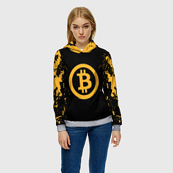 Толстовка-худи женская Bitcoin Master, цвет: 3D-меланж — фото 2
