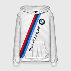 Толстовка-худи женская BMW Motorsport: White Carbon, цвет: 3D-белый