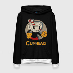 Толстовка-худи женская Cuphead: Mugman, цвет: 3D-белый
