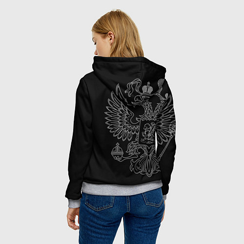 Женская толстовка СВР: герб РФ / 3D-Меланж – фото 4