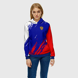 Толстовка-худи женская RUSSIA SPORT, цвет: 3D-синий — фото 2