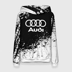 Толстовка-худи женская Audi: Black Spray, цвет: 3D-белый