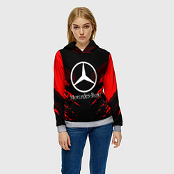 Толстовка-худи женская Mercedes-Benz: Red Anger, цвет: 3D-меланж — фото 2