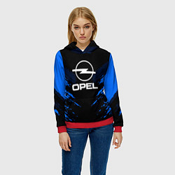 Толстовка-худи женская Opel: Blue Anger, цвет: 3D-красный — фото 2