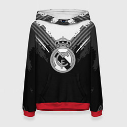 Толстовка-худи женская FC Real Madrid: Black Style, цвет: 3D-красный