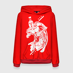 Толстовка-худи женская Спартанский гладиатор, цвет: 3D-красный