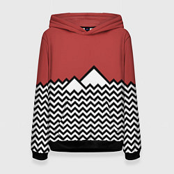 Толстовка-худи женская Горы Твин Пикс, цвет: 3D-черный