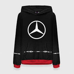 Толстовка-худи женская Mercedes: Black Abstract, цвет: 3D-красный