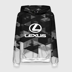 Толстовка-худи женская Lexus sport geometry, цвет: 3D-белый