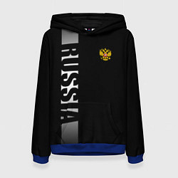 Толстовка-худи женская Russia: Black Line, цвет: 3D-синий