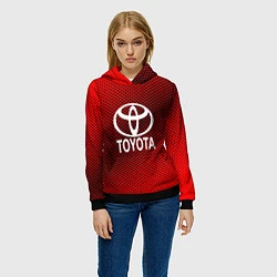 Толстовка-худи женская Toyota: Red Carbon, цвет: 3D-черный — фото 2