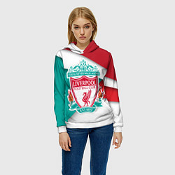 Толстовка-худи женская FC Liverpool, цвет: 3D-белый — фото 2