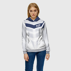 Толстовка-худи женская N7: White Armor, цвет: 3D-меланж — фото 2