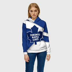 Толстовка-худи женская Toronto Maple Leafs, цвет: 3D-белый — фото 2