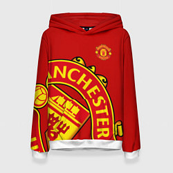 Толстовка-худи женская FC Man United: Red Exclusive, цвет: 3D-белый