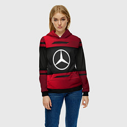 Толстовка-худи женская Mercedes Benz Sport, цвет: 3D-черный — фото 2