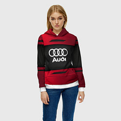 Толстовка-худи женская Audi Sport, цвет: 3D-белый — фото 2