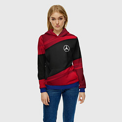 Толстовка-худи женская Mercedes Benz: Red Sport, цвет: 3D-синий — фото 2