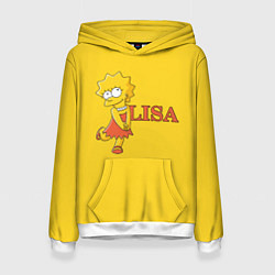 Толстовка-худи женская Lisa Simpson, цвет: 3D-белый