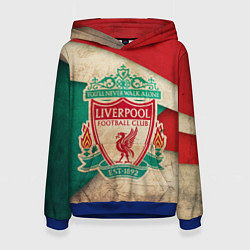 Толстовка-худи женская FC Liverpool: Old Style, цвет: 3D-синий