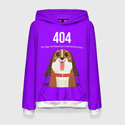 Толстовка-худи женская Doggy: Error 404, цвет: 3D-белый