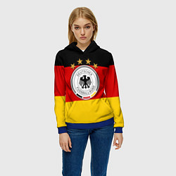 Толстовка-худи женская Немецкий футбол, цвет: 3D-синий — фото 2