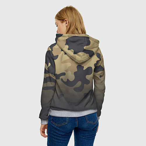 Женская толстовка Camouflage Khaki / 3D-Меланж – фото 4