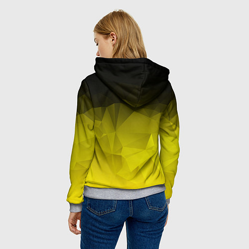 Женская толстовка Cyberpunk 2077: Yellow Poly / 3D-Меланж – фото 4
