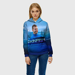 Толстовка-худи женская Akinfeev, цвет: 3D-синий — фото 2