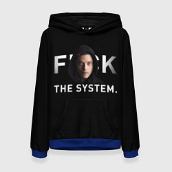 Толстовка-худи женская F*ck The System: Mr Robot, цвет: 3D-синий