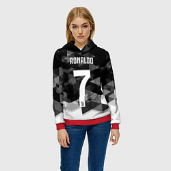 Толстовка-худи женская CRonaldo 7, цвет: 3D-красный — фото 2