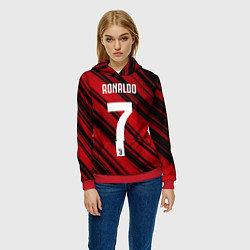 Толстовка-худи женская Ronaldo 7: Red Sport, цвет: 3D-красный — фото 2