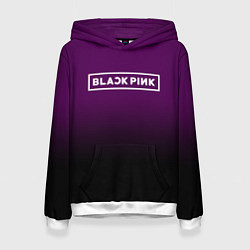 Толстовка-худи женская Black Pink: Violet Gradient, цвет: 3D-белый