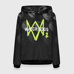 Толстовка-худи женская Watch Dogs 2: Skulls Pattern, цвет: 3D-черный