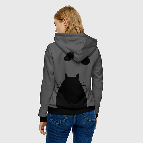 Женская толстовка Тоторо рядом / 3D-Черный – фото 4