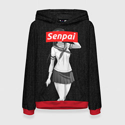 Толстовка-худи женская Senpai: School Girl, цвет: 3D-красный