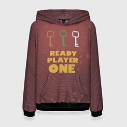 Толстовка-худи женская Ready player one, цвет: 3D-черный