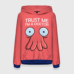 Толстовка-худи женская Trust Me I'm a Doctor, цвет: 3D-синий
