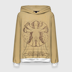 Толстовка-худи женская Гомер Да Винчи, цвет: 3D-белый