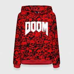 Толстовка-худи женская DOOM: Blooded Skuls, цвет: 3D-красный