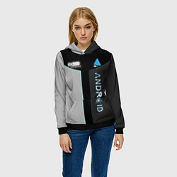 Толстовка-худи женская Detroit: Android RK900, цвет: 3D-черный — фото 2
