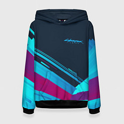 Толстовка-худи женская Cyberpunk 2077, цвет: 3D-черный