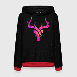 Толстовка-худи женская Neon Deer, цвет: 3D-красный