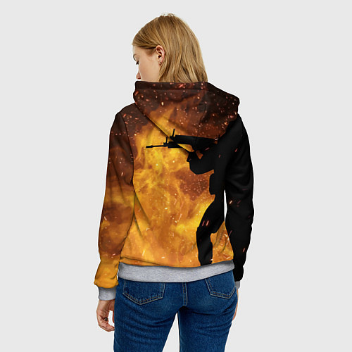 Женская толстовка CS:GO Dark Fire / 3D-Меланж – фото 4
