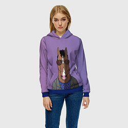 Толстовка-худи женская Конь БоДжек, цвет: 3D-синий — фото 2
