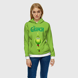 Толстовка-худи женская The Grinch, цвет: 3D-белый — фото 2