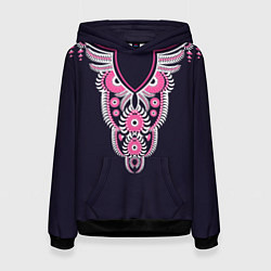 Толстовка-худи женская Узор сова, цвет: 3D-черный
