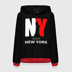 Толстовка-худи женская New York City, цвет: 3D-красный