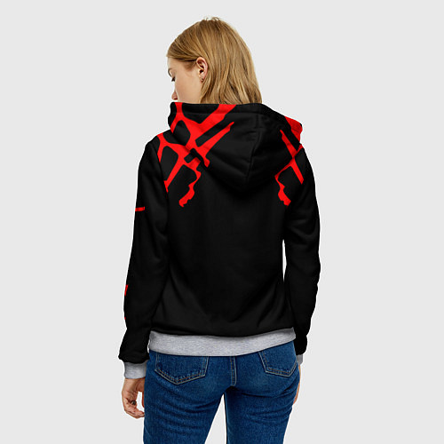 Женская толстовка DOOM: Red Slayer / 3D-Меланж – фото 4